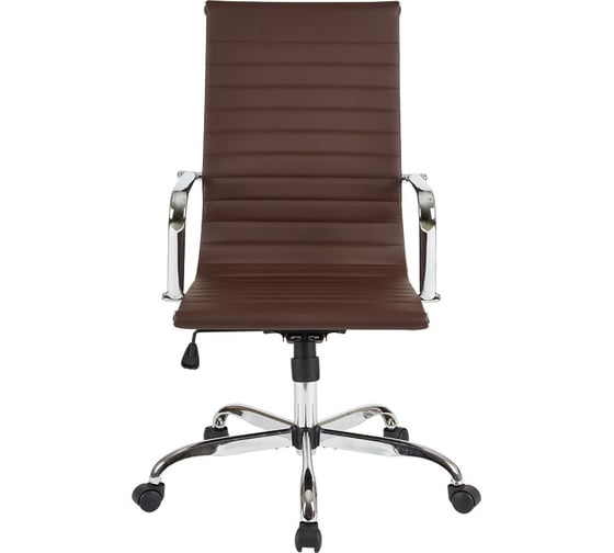 Кресло руководителя Easy Chair BNHg EChair-707 TPU кожзам коричневый, хром 481273