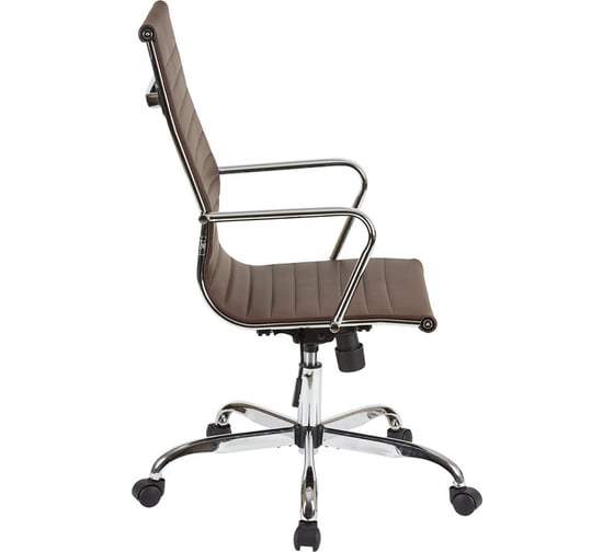 Кресло руководителя Easy Chair BNHg EChair-707 TPU кожзам коричневый, хром 481273