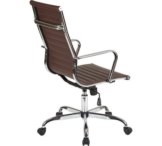Кресло руководителя Easy Chair BNHg EChair-707 TPU кожзам коричневый, хром 481273