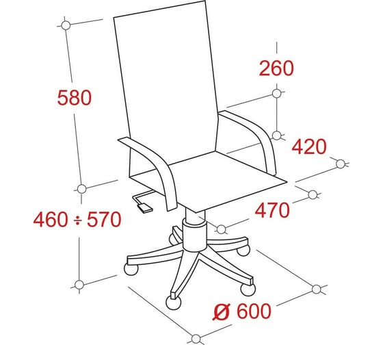 Кресло Easy Chair UPEChair 223 PC ткань красная С02, хром,1 шт 754096