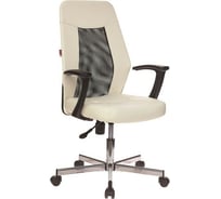 Кресло Easy Chair VBEChair-225 DSL PTW кожзам, бежевый OR-10/сетка черная TW, хром 979631