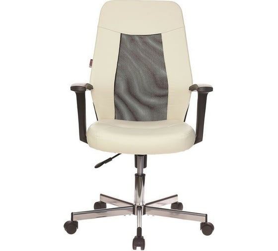 Кресло Easy Chair VBEChair-225 DSL PTW кожзам, бежевый OR-10/сетка черная TW, хром 979631