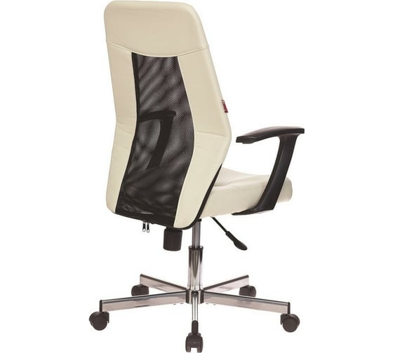 Кресло Easy Chair VBEChair-225 DSL PTW кожзам, бежевый OR-10/сетка черная TW, хром 979631