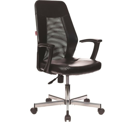 Кресло Easy Chair VBEChair-225 DSL PTW кожзам, черный, сетка черная, хром 979629 1