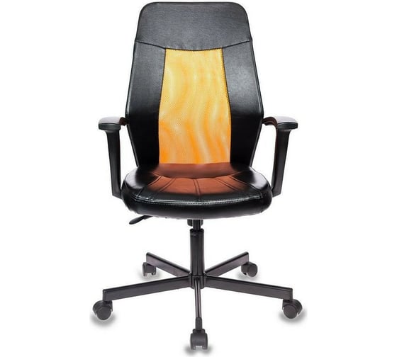 Кресло Easy Chair VBEChair-225 PTW кожзам черный, сетка оранжевая TW38-3 794292