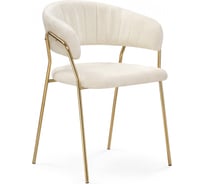 Стул на металлокаркасе Woodville Kamelia 1 white fabric / gold 15756