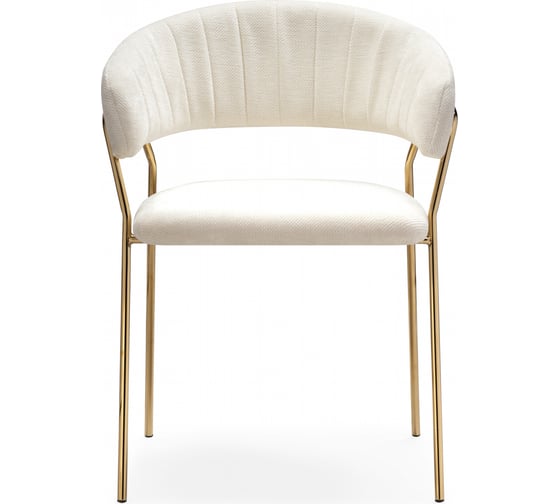Стул на металлокаркасе Woodville Kamelia 1 white fabric / gold 15756
