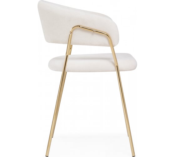 Стул на металлокаркасе Woodville Kamelia 1 white fabric / gold 15756