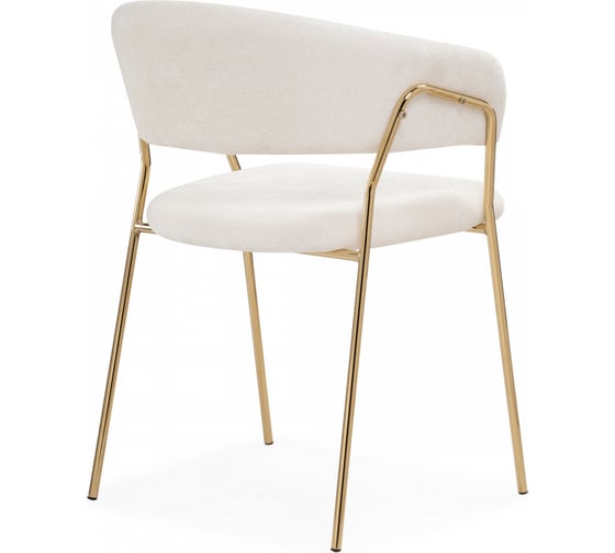 Стул на металлокаркасе Woodville Kamelia 1 white fabric / gold 15756