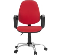 Кресло Easy Chair FAEChair-222 PC ткань красная ТК12, Silver 622255