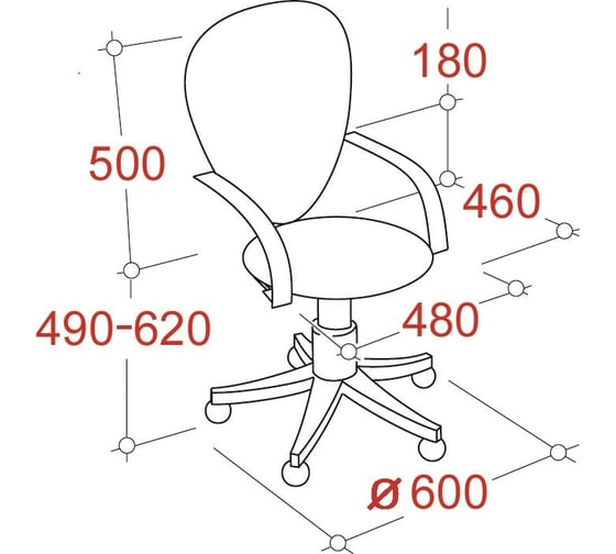 Кресло Easy Chair FAEChair-222 PC ткань красная ТК12, Silver 622255