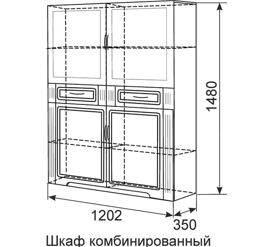 Шкаф комбинированный Арника Виктория (39) белый снег Т0017126
