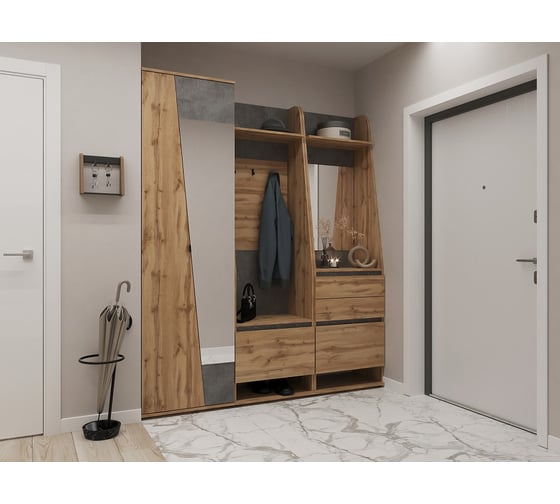 Шкаф комбинированный Арника Мари (3) с зеркалом 00-00135976