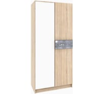 Шкаф Арника Спальня Мадлен 2-х створчатый, дуб сонома/МДФ дуб шале серебро 00-00007247