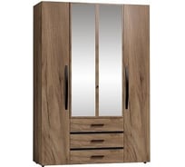 Шкаф для одежды и белья Арника Nature 555 (спальня) дуб табачный Craft, черный 00-00008778