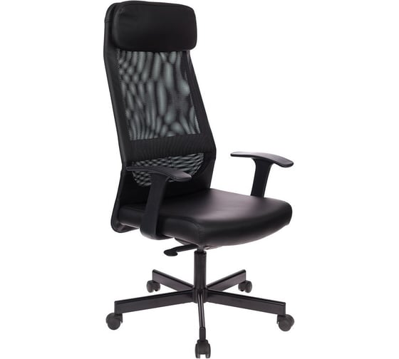 Кресло офисное easy chair 304 tpu черное искусственная кожа сетка металл