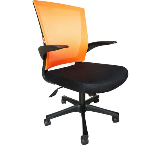 Кресло Easy Chair BNCmEChair-316 TTW net пластик черный, ткань черная/сетка оранжевая 402452 1