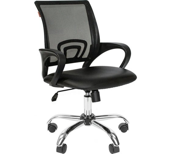 Кресло Easy Chair VTEChair-304 TPU кожзам черный/сетка черный, хром 1216342