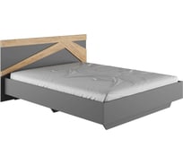 Двуспальная кровать Woodville Теодора 160x200 графит/крафт золотой 587591
