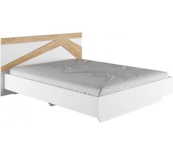 Двуспальная кровать Woodville Теодора 160x200 белый/крафт золотой 587590 1
