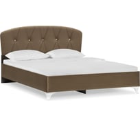 Двуспальная кровать Woodville Алберто 160x200 Ажур 22 коричневая 398912