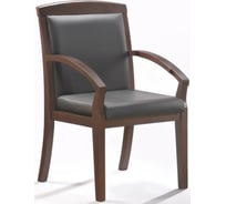Конференц-кресло Easy Chair BNMbEchair-421 KR рециклированная кожа черная, темный орех 325294