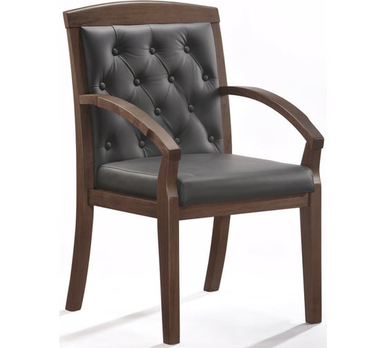 Конференц-кресло Easy Chair BNMbEchair-422 KR рециклированная кожа черная, темный орех 325295 1
