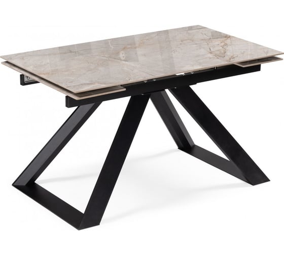 Керамический стол Woodville Гарднер 140/200х80x76 temptation avorio/черный 588027
