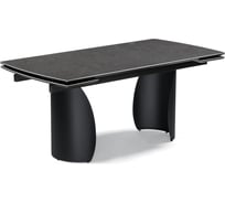 Керамический стол Woodville Готланд 180/240х90x79 ink gray/черный 588030