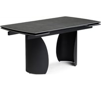 Керамический стол Woodville Готланд 160/220х90x79 ink gray/черный 588031