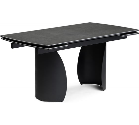 Керамический стол Woodville Готланд 160/220х90x79 ink gray/черный 588031 1