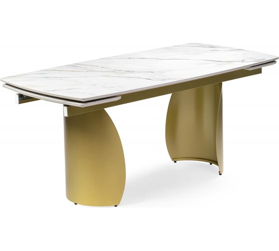Керамический стол Woodville Готланд 180/240х90x79 вяз скандинавский/золото 588029 1