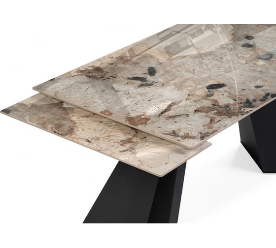 Керамический стол Woodville Ливи 140/200х80x78 patagonia bronze/черный 588023