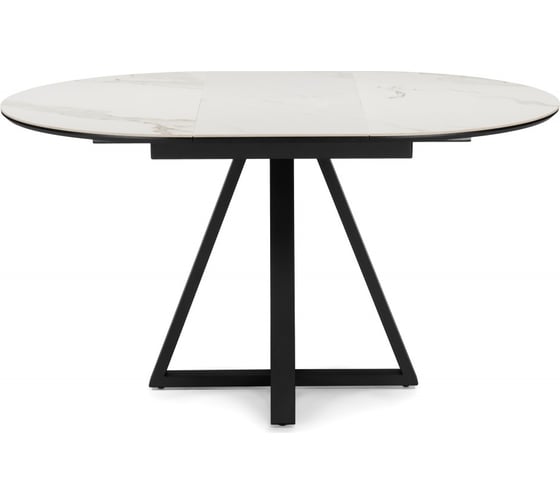 Керамический стол Woodville Нельсон 100/140х100x76 alpine white/черный 588016