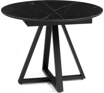 Керамический стол Woodville Нельсон 100/140х100x76 shakespeare black/черный 588017