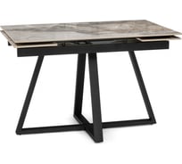 Керамический стол Woodville Силлем 120/180х80 риальто светлый/черный 588066