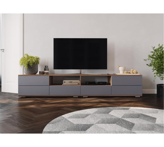 ТВ-тумба Woodville Маллоу дуб вотан/графит софт 563535 1