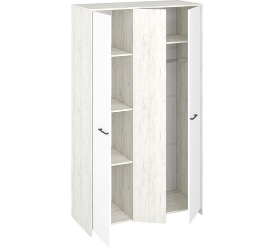Шкаф Woodville Лимерик ШК-1200 дуб крафт белый/белый/дуб крафт белый 528320