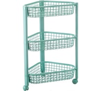 Полка угловая IDEA ЕВРО на колесах, 3 секции, фисташковый, М 2756 Фисташковый