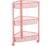 Полка угловая IDEA ЕВРО на колесах, 3 секции, чайная роза, М 2756 Чайная роза