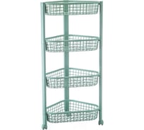 Полка угловая IDEA ЕВРО на колесах, 4 секции, фисташковый, М 2757 Фисташковый