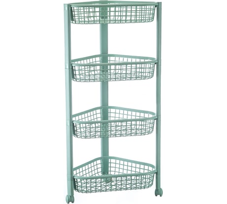 Полка угловая IDEA ЕВРО на колесах, 4 секции, фисташковый, М 2757 Фисташковый