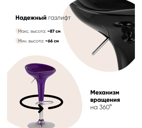 Стул барный Стул Груп Бомба белый NP, комплект 2 стула BEAR-NP WHITE BOX