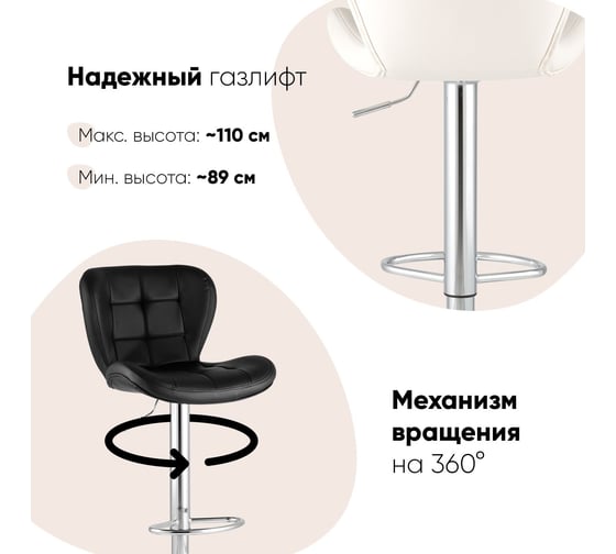 Стул барный со спинкой Стул Груп ПОРШЕ белый NP, комплект 2 стула PORSCHE-NP WHITE BOX