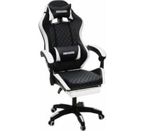 Кресло KINGQUEEN 892-1 цвет черный/белый с массажем 892-1-black-white-mass