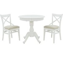 Обеденная группа AURORA Фабрицио/Соло Венский 2 белая, Дождь 29-4 Жаккард 101989