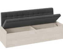 Скамья прямая ТриЯ Форест, Дуб крафт белый/Велюр серый 213928