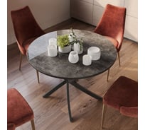 Стол обеденный ТриЯ Diamond тип 3, Черный муар/Ателье темный глянец 212235