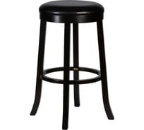 Круглый барный табурет DOBRIN BOB BAR цвет сиденья черный, цвет дерева капучино LMU-9494_B-TR_EL-black