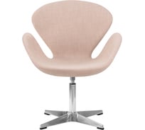 Кресло дизайнерское DOBRIN SWAN цвет сиденья бежевый IF1, алюминиевое основание LMO-69A_A-M_C-IF1